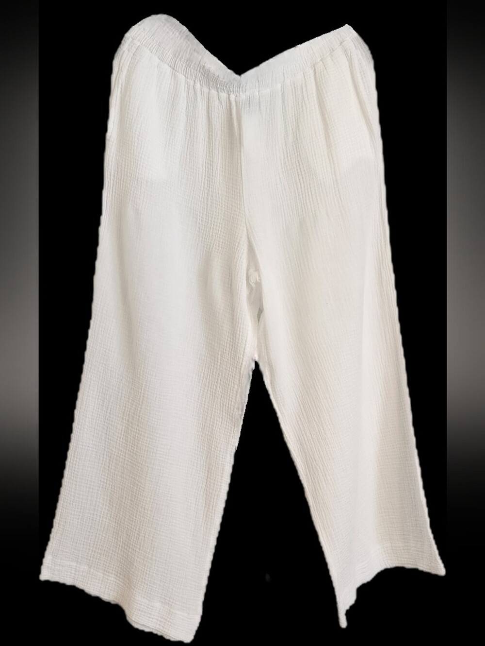 Shade & Shore White Wide-Leg Gauze Pants